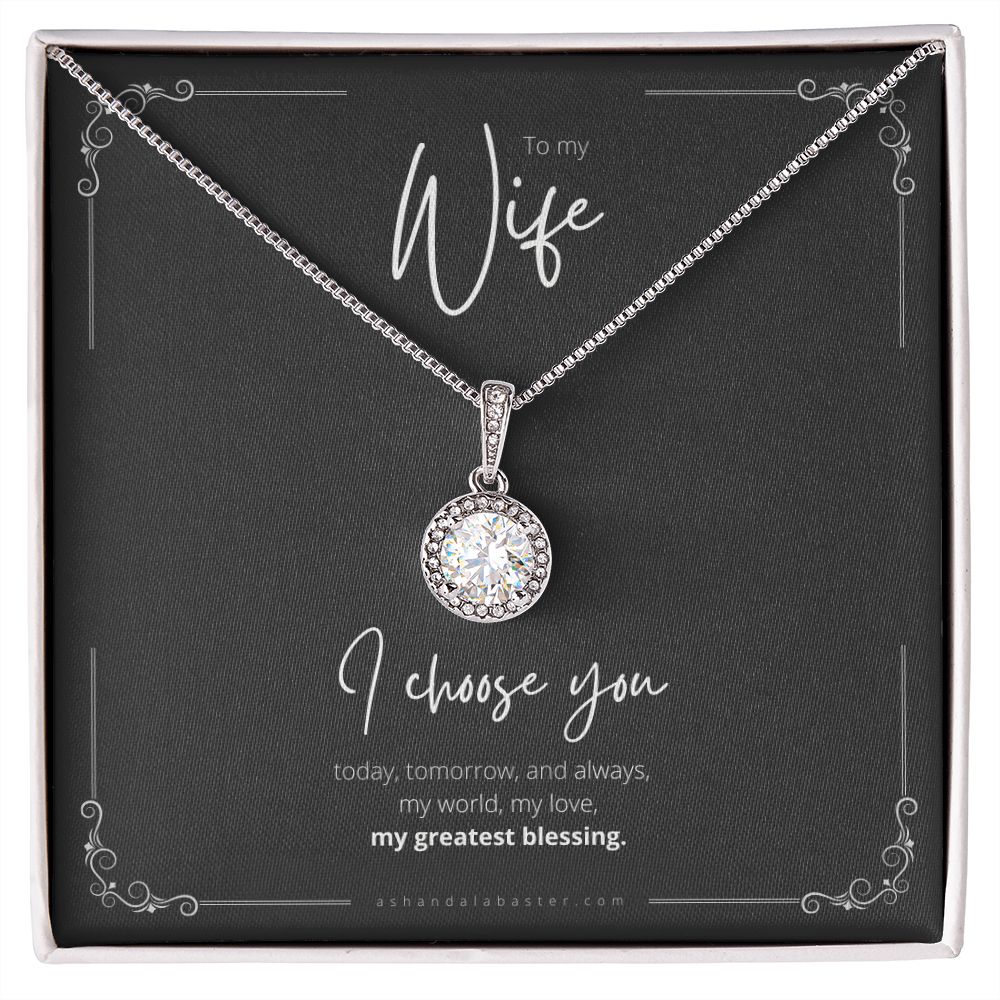 To My Wife 14K White Gold Necklace