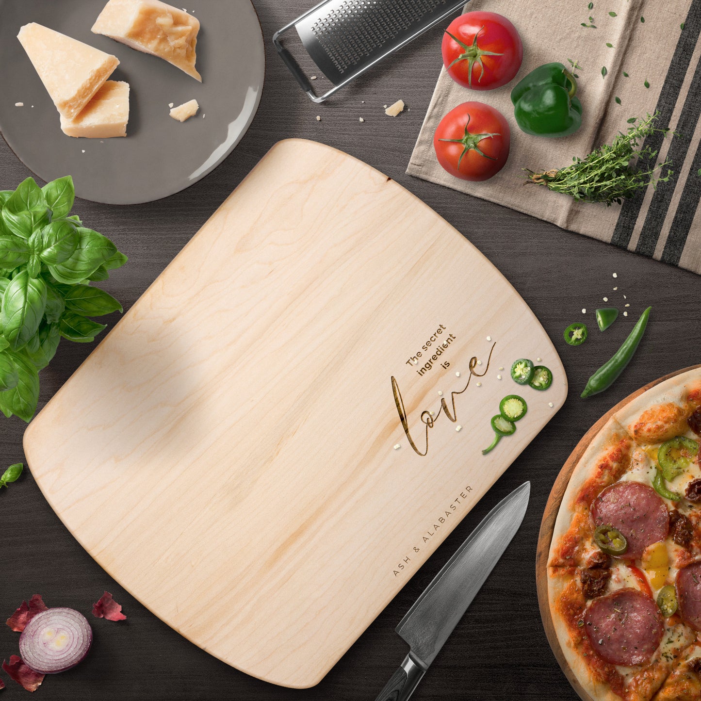 "Love" Engraved Maple Charcuterie & Cutting Board