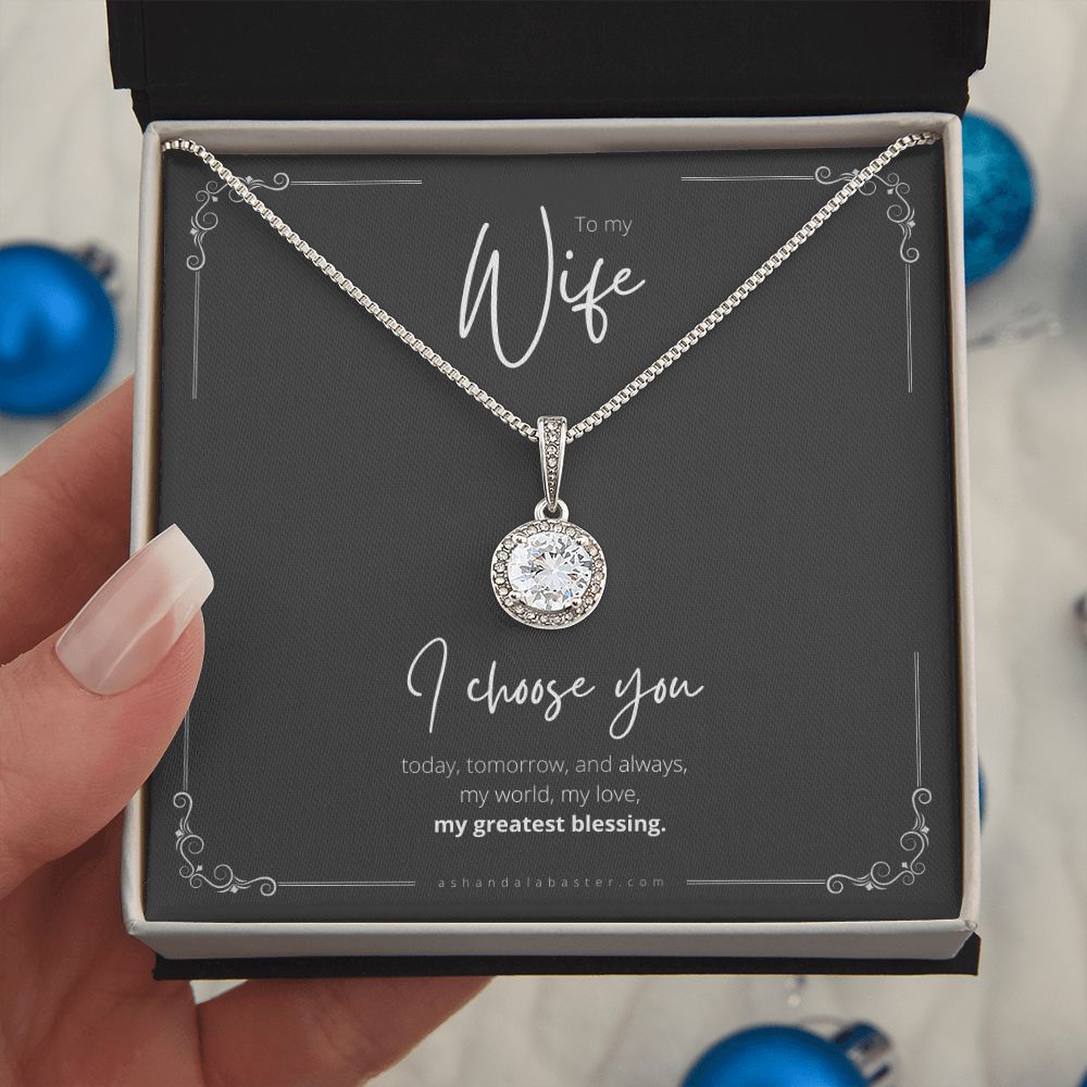 To My Wife 14K White Gold Necklace