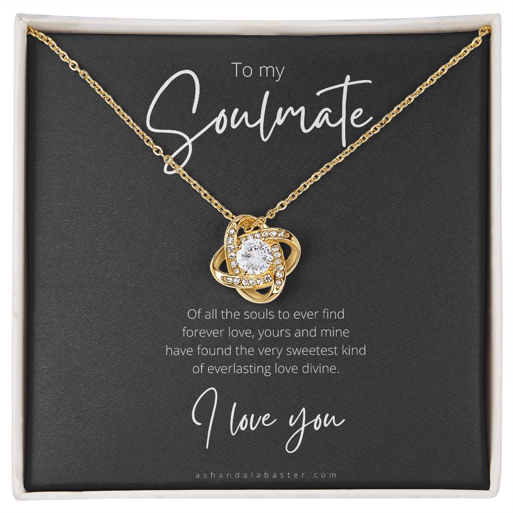 Soulmate, love knot necklace, 18 karat yellow gold, standard box