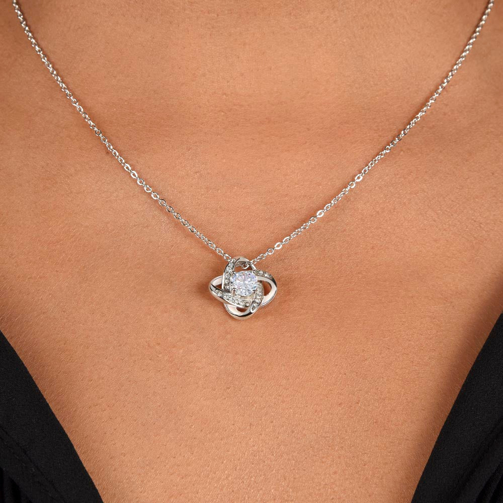 Soulmate, love knot necklace, 14 karat white gold